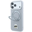 Etui Karl Lagerfeld with Ring Stand 360 Karl Head Pin MagSafe do iPhone 18 Pro Max / 17 Pro Max szary