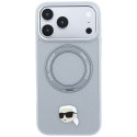 Etui Karl Lagerfeld with Ring Stand 360 Karl Head Pin MagSafe do iPhone 18 Pro Max / 17 Pro Max szary
