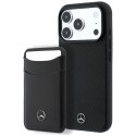 Etui Mercedes Case Grill Pattern and Card Wallet Leather MagSafe do iPhone 18 Pro Max / 17 Pro Max czarny