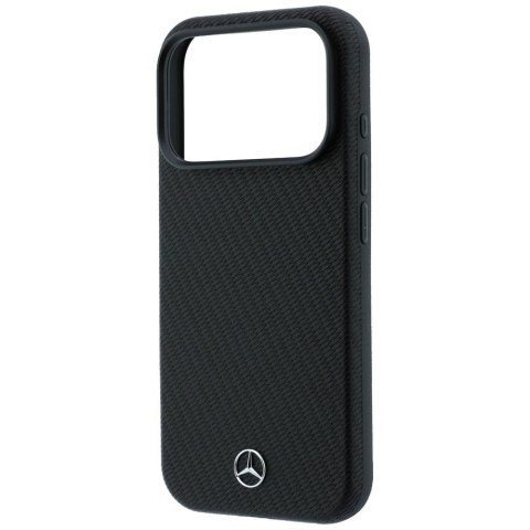 Etui Mercedes Case Grill Pattern and Card Wallet Leather MagSafe do iPhone 18 Pro Max / 17 Pro Max czarny