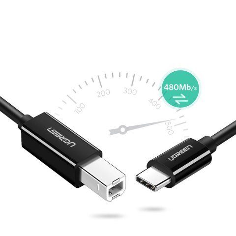 Kabel Ugreen US241 USB-C 2.0 - USB-B 1 m - czarny