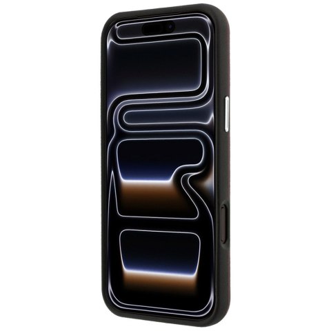 Zestaw Etui + portfel BMW Quilted Pattern Metal Logo do iPhone 18 Pro / 17 Pro burgundowy