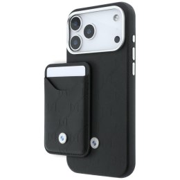 Zestaw Etui + portfel BMW Quilted Pattern Metal Logo do iPhone 18 Pro Max / 17 Pro Max czarny
