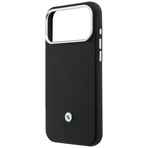 Zestaw Etui + portfel BMW Quilted Pattern Metal Logo do iPhone 18 Pro Max / 17 Pro Max czarny