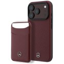 Zestaw etui + portfel Mercedes Grill Pattern Leather MagSafe do iPhone 18 Pro / 17 Pro burgundowy