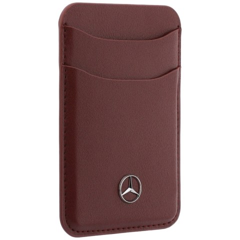 Zestaw etui + portfel Mercedes Grill Pattern Leather MagSafe do iPhone 18 Pro / 17 Pro burgundowy