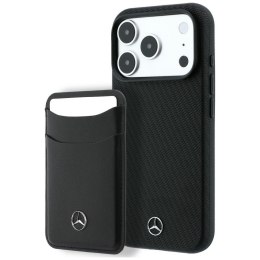 Zestaw etui + portfel Mercedes Grill Pattern Leather MagSafe do iPhone 18 Pro / 17 Pro czarny