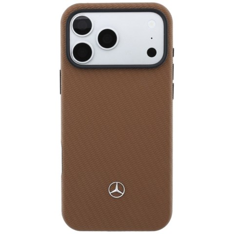 Zestaw etui + portfel Mercedes Grill Pattern Leather MagSafe do iPhone 18 Pro Max / 17 Pro Max camel