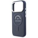 Etui Karl Lagerfeld Embossed Open Ring RSG Logo MagSafe do iPhone 18 Pro Max / 17 Pro Max niebieski