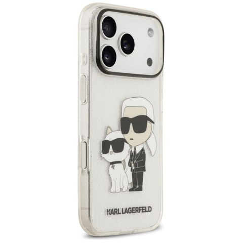 Etui Karl Lagerfeld IML NFT Glitter Karl&Choupette do iPhone 18 Pro Max / 17 Pro Max przezroczysty