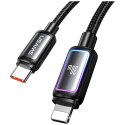 Kabel USAMS Al-Alloy SJ816 U110 RGB Fast Charging 30W USB-C do Lightning 1,2 m czarny