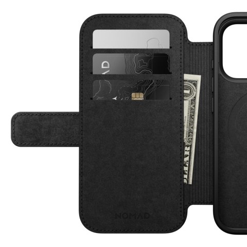 NOMAD Modern Leather Folio - etui do iPhone 18 Pro / 17 Pro kompatybilne z MagSafe, skóra Camino (black)