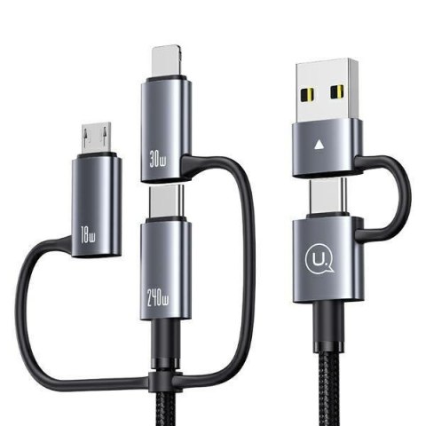 USAMS Kabel 6w1 Fast Charging 240W 1,2m Data Cable Digital Display Aluminium Alloy Seria Sufeng (SJ737)