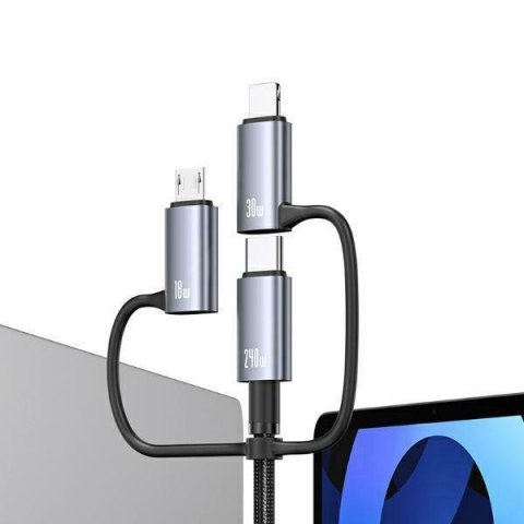 USAMS Kabel 6w1 Fast Charging 240W 1,2m Data Cable Digital Display Aluminium Alloy Seria Sufeng (SJ737)