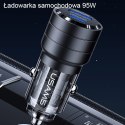 USAMS Ładowarka samochodowa C36 USB+USB-C 95WFast Charge czarny CC176CC01 (US-CC176)
