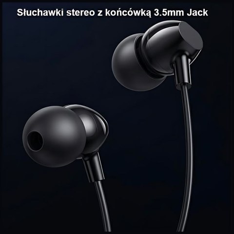 USAMS Słuchawki stereo EP-47 3.5mm czarny 1,2m HSEP4701 (US-SJ594)
