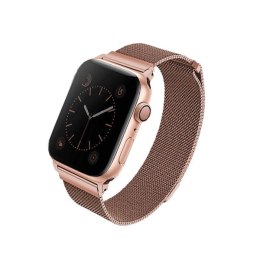 Uniq pasek Dante Apple Watch Series 1/2/3/4/5/6/7/8/9/SE/SE2/SE3 38/40/41mm Stainless Steel różwo-złoty/rose gold