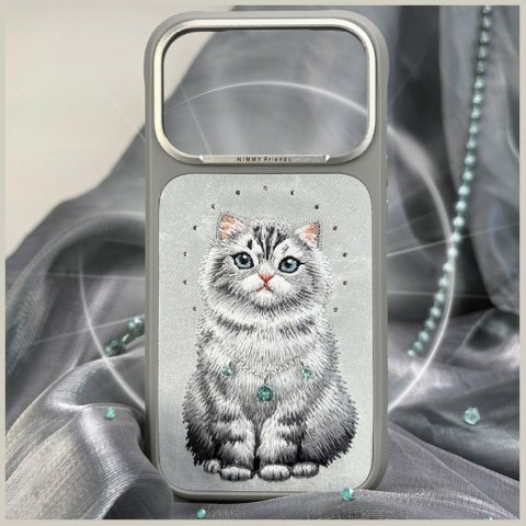 Etui Nimmy Lucky Fashion Cat MagSafe do iPhone 18 Pro / 17 Pro szary