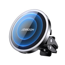 Joyroom samochodowy uchwyt magnetyczny bezprzewodowa indukcyjna ładowarka Qi 15 W (kompatybilna z MagSafe do iPhone) czarny (JR-