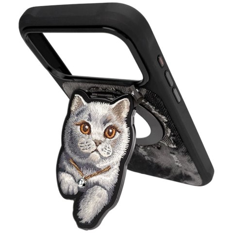 Magnetyczna zawieszka Nimmy Denim Fashion British Shorthair Cat czarny
