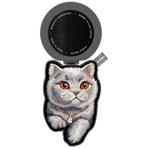 Magnetyczna zawieszka Nimmy Denim Fashion British Shorthair Cat czarny