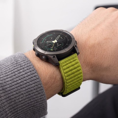 Nylonowy pasek sportowy Tech-Protect NylonLoop do Garmin Fenix (51 mm) - electric lime