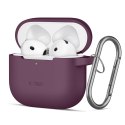 Etui Silikonowe z karabińczykiem Tech-Protect Silicone Hook do Apple AirPods 4 / 5 - bordowe