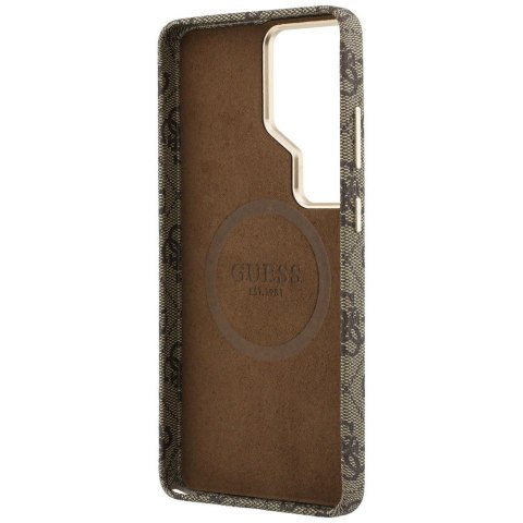 Etui Guess 4G Script MagSafe do SamsungGalaxy S26 Ultra brązowy