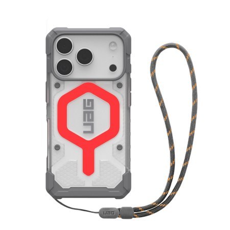 UAG Pathfinder Clear MagSafe Bundle - etui do iPhone 17 Pro kompatybilne z MagSafe oraz smycz na nadgarstek (active lava)