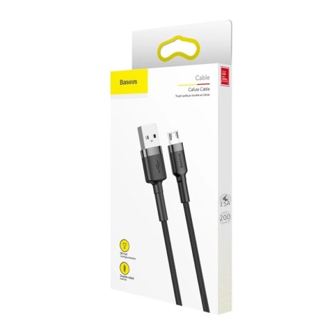 Kabel Baseus Cafule Cable CAMKLF-CG1 USB-A / micro USB 1.5A 2 m - czarno-szary