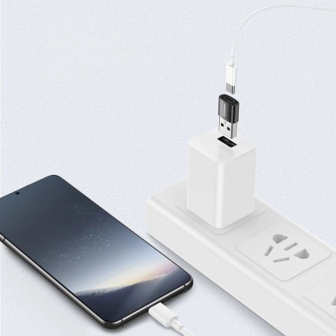 Joyroom adapter przejściówka z USB Typ C (żeński) na USB (męski) 2 szt. czarny (S-H152 Black)