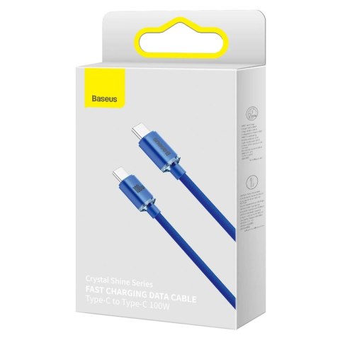 Kabel Baseus CAJY000603 USB-C - USB-C PD 100W 5A 480Mb/s 1,2m - niebieski