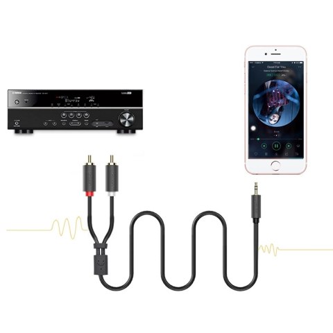 Kabel Ugreen AV102 10511 3,5 mm mini jack (męski) / 2RCA (męski) 1.5m - szary