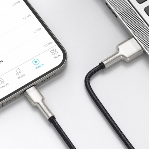 Kabel Baseus Cafule Series Metal Data USB-A / Lightning 2.4A 1m - czarny
