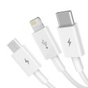 Kabel Baseus Superior Series USB-A - USB-C / Lightning / micro USB 3.5A 1m - biały