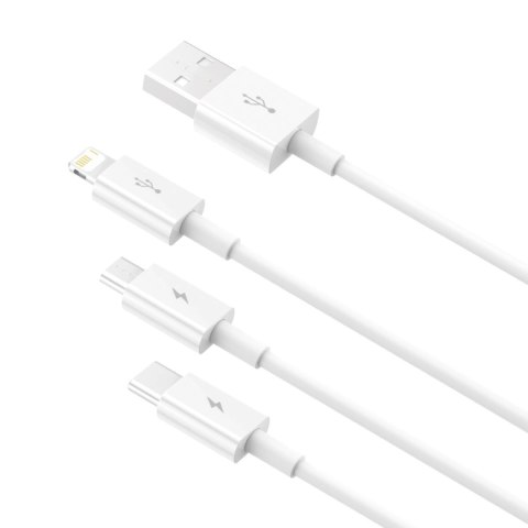 Kabel Baseus Superior Series USB-A - USB-C / Lightning / micro USB 3.5A 1m - biały