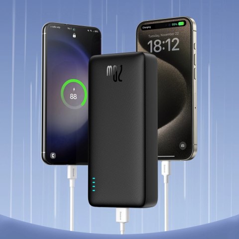 Powerbank Baseus Airpow 20W 20000mAh z kablem Baseus Simple Series USB-A - USB-C 50cm - czarny
